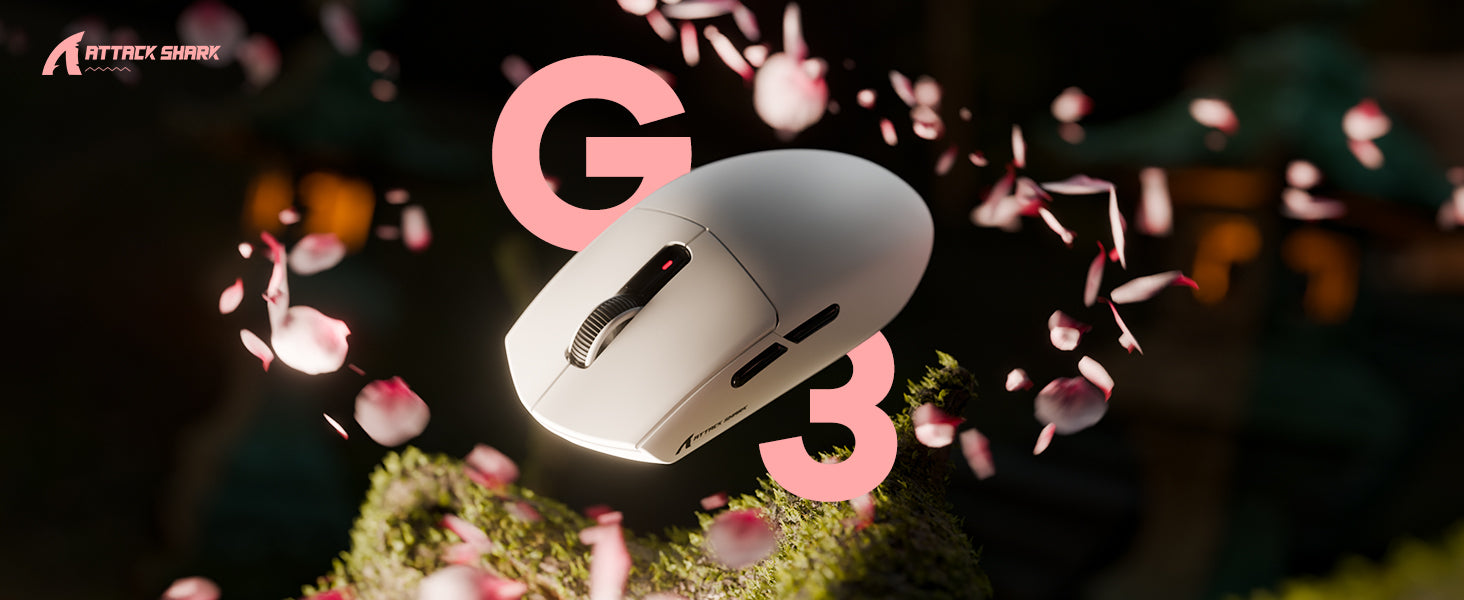 ATTACK SHARK G3 Ratón inalámbrico para juegos trimodo 25000 DPI Ultraligero