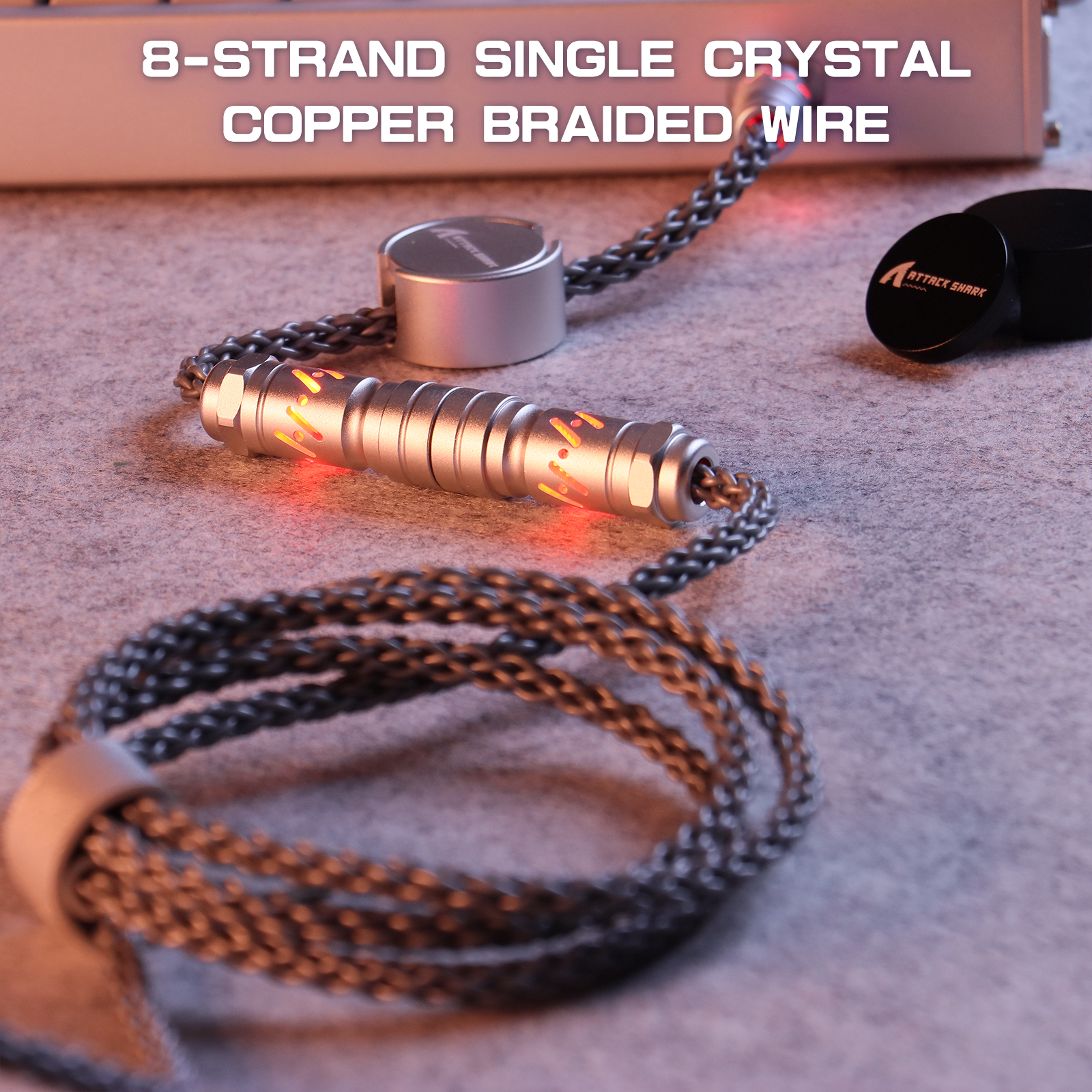 Cable de aviador personalizado ATTACK SHARK C07 para teclado magnético de 8 KHz