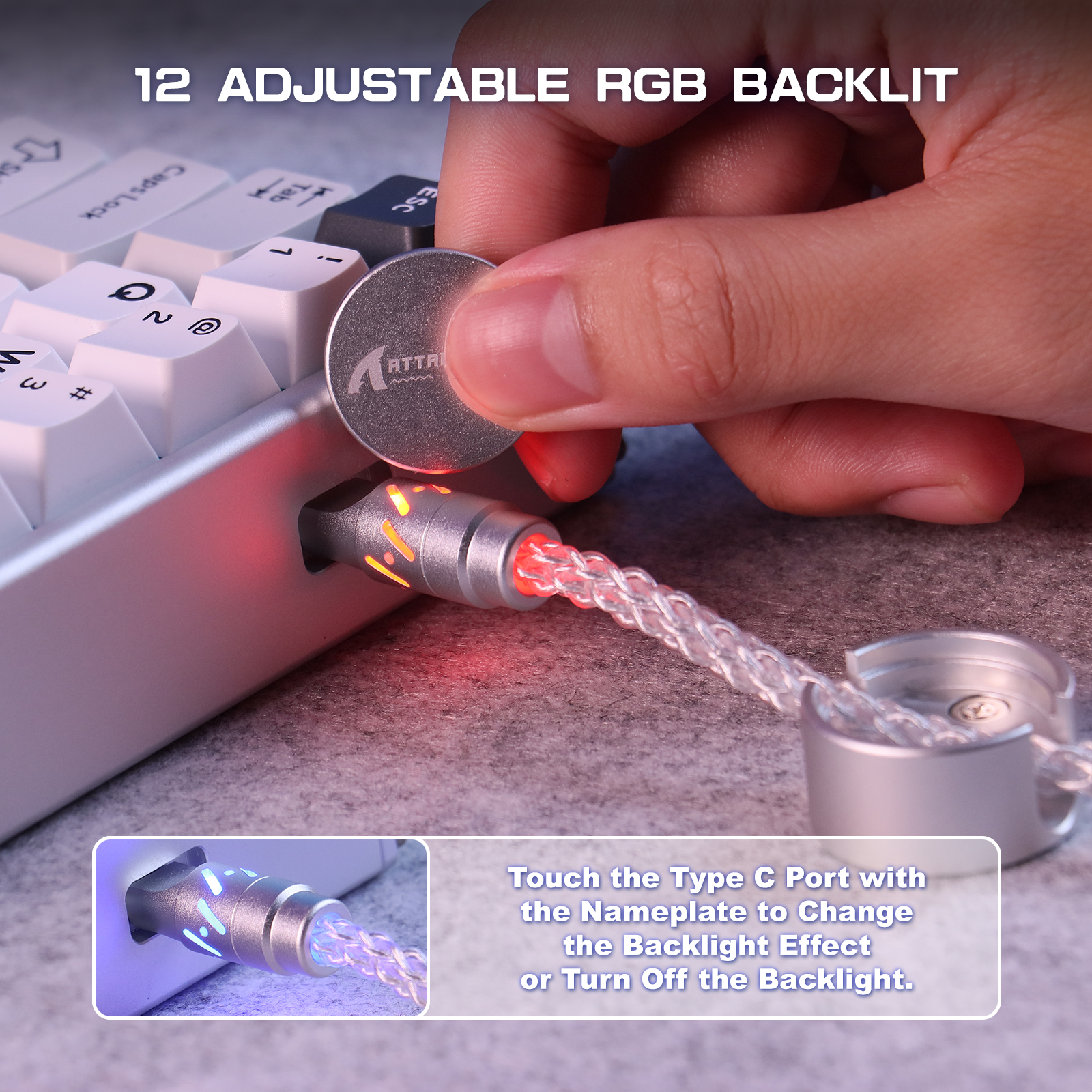 Cable de aviador personalizado ATTACK SHARK C07 para teclado magnético de 8 KHz