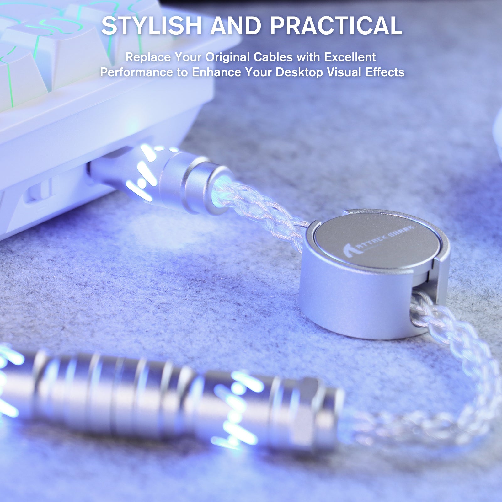 Cable de aviador personalizado ATTACK SHARK C07 para teclado magnético de 8 KHz