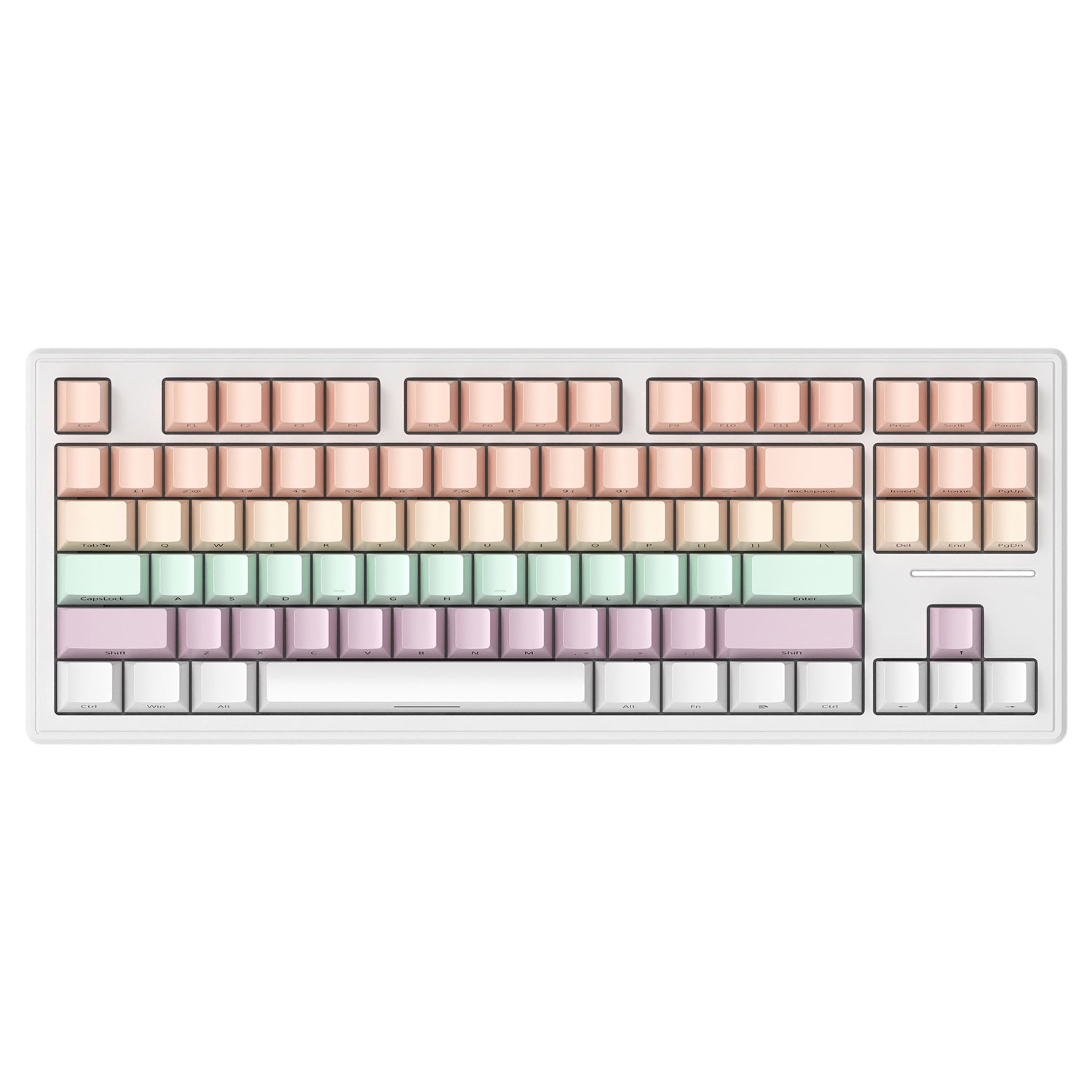 Attack Shark M87 keyboard featuring gradient pastel keycap design and compact layout.