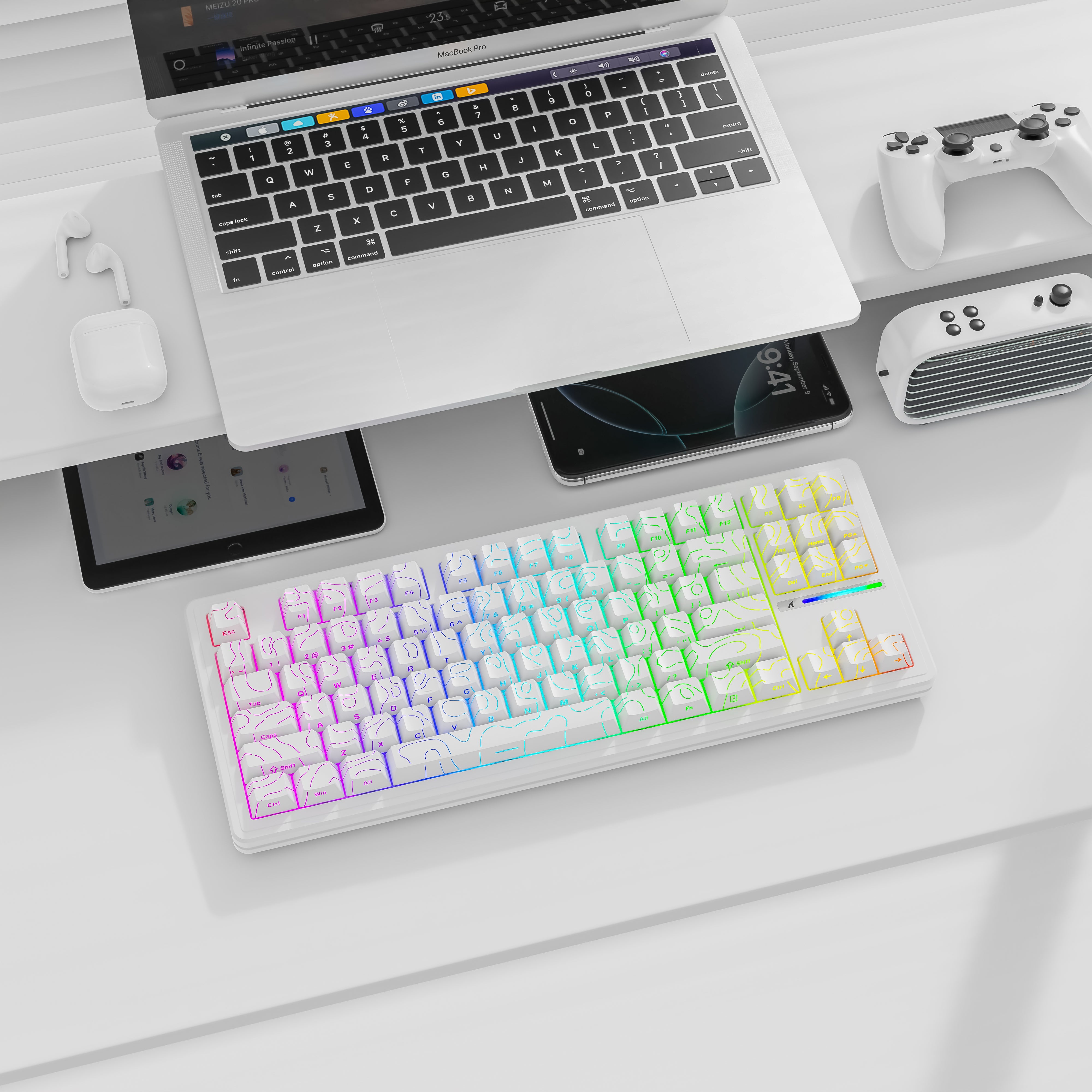 Teclado mecánico inalámbrico ATTACK SHARK M87PRO con teclas PBT impresas en el lateral