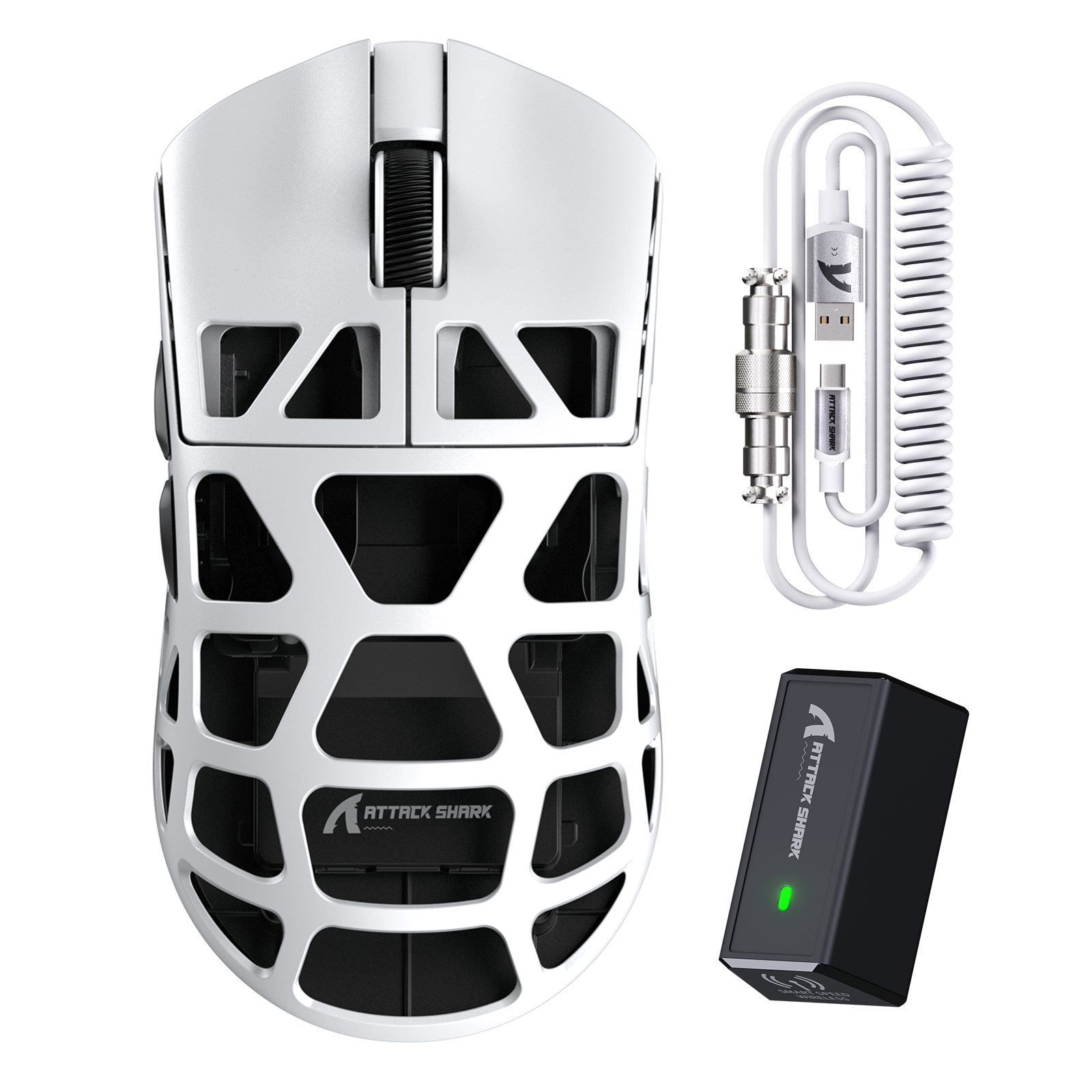 ATTACK SHARK R3 Ratón para Juegos de Aleación de Magnesio 8K con Cable en Espiral C06
