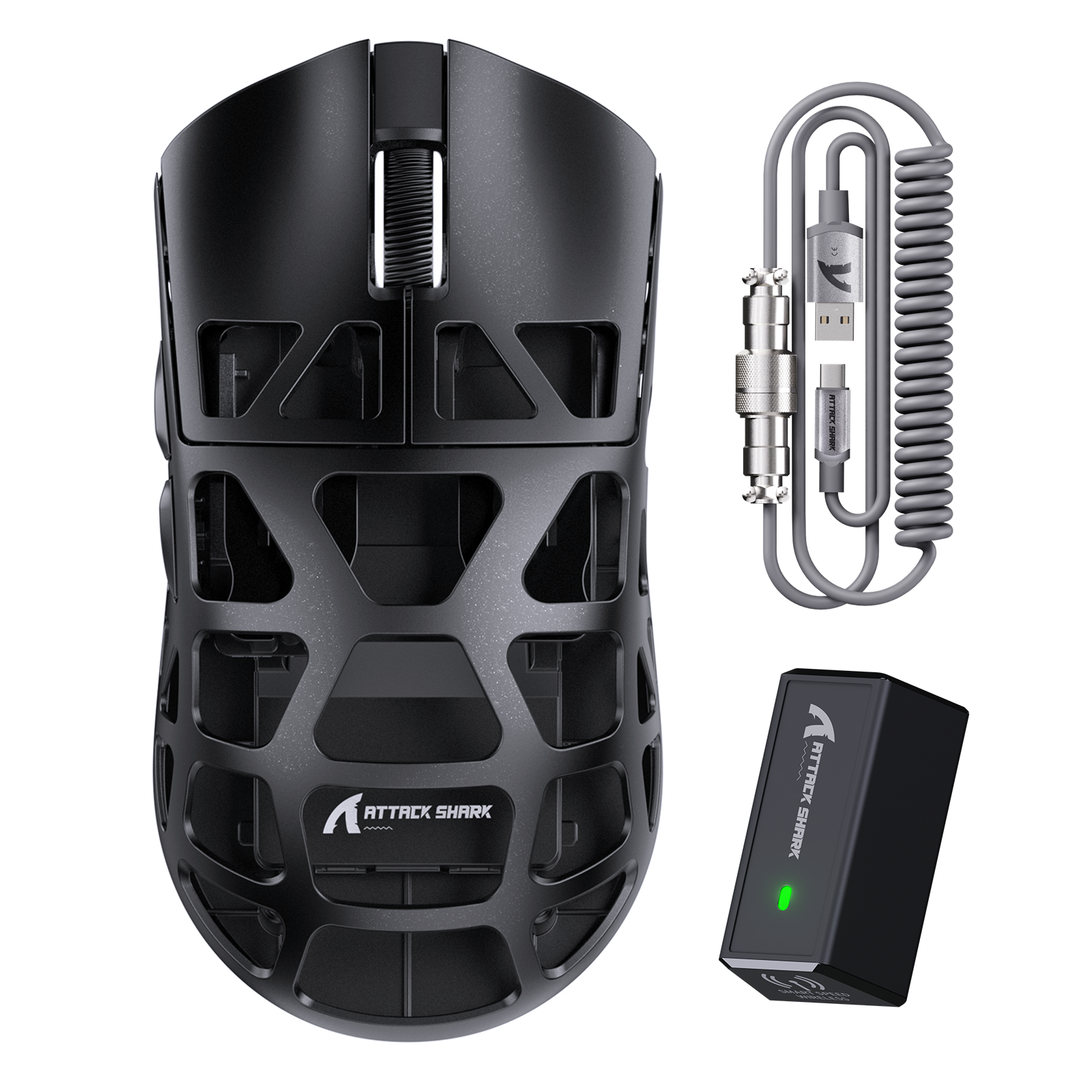 ATTACK SHARK R3 Ratón para Juegos de Aleación de Magnesio 8K con Cable en Espiral C06