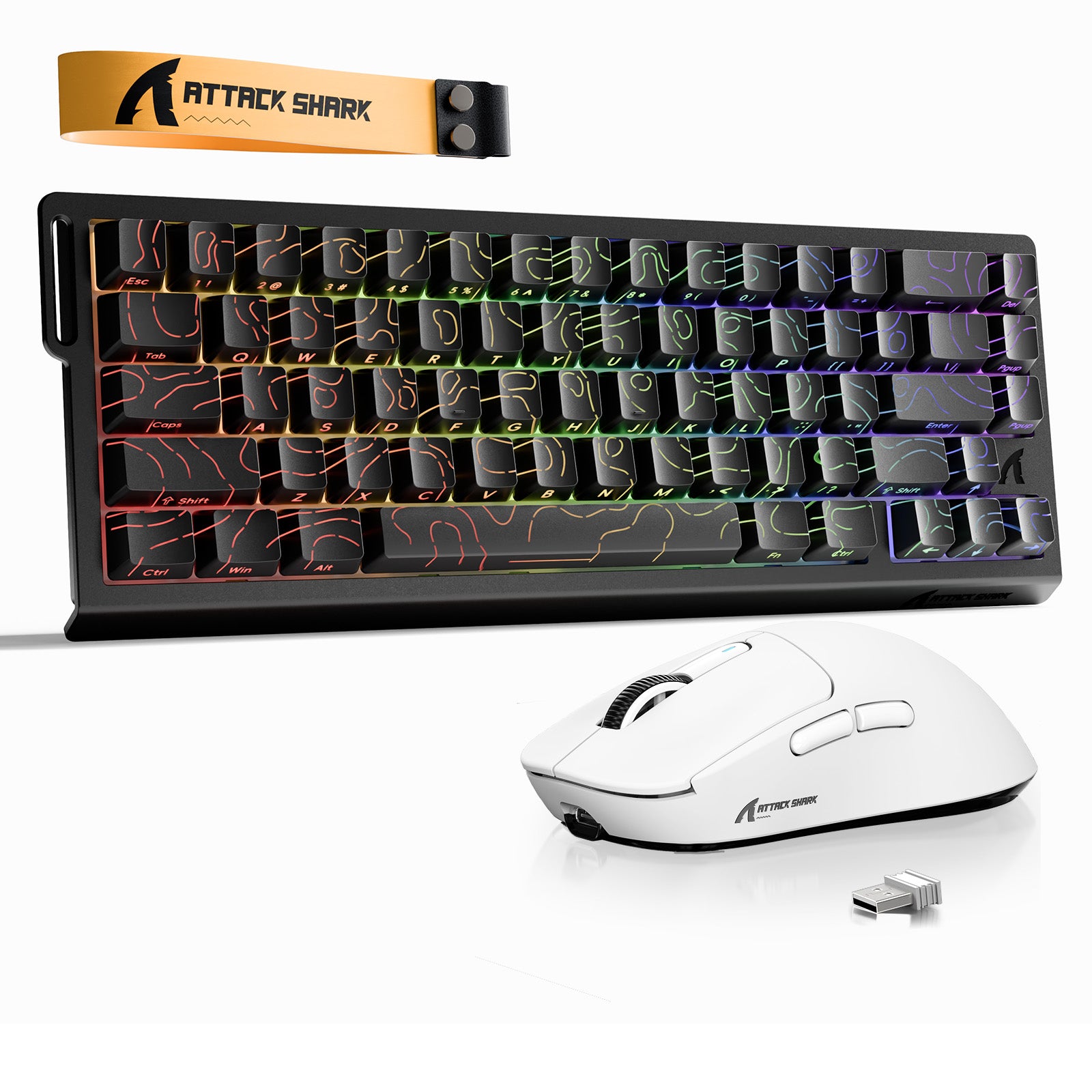 Paquete ATTACK SHARK X68HE Rapid Trigger Keyboard + ratón inalámbrico para juegos X3