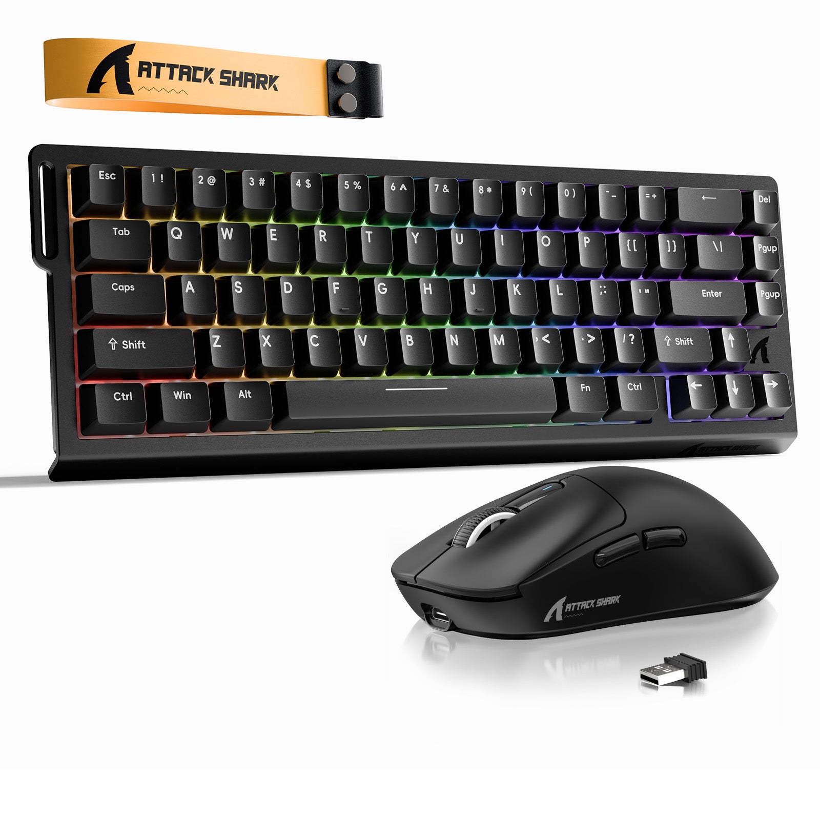 Paquete de teclado ATTACK SHARK X68HE Rapid Trigger + ratón inalámbrico para juegos X3