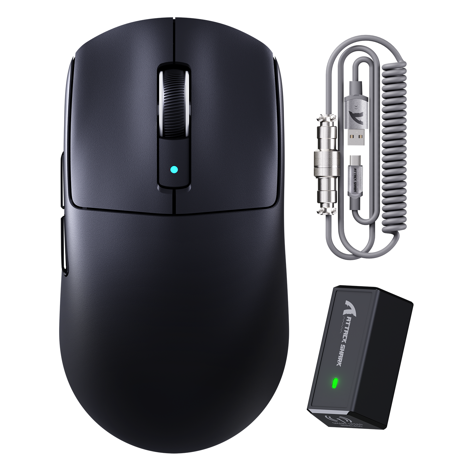 ATTACK SHARK R6 LIGHTSPEED Ratón para Juegos Inalámbrico con Cable en Espiral C06 para Ratón