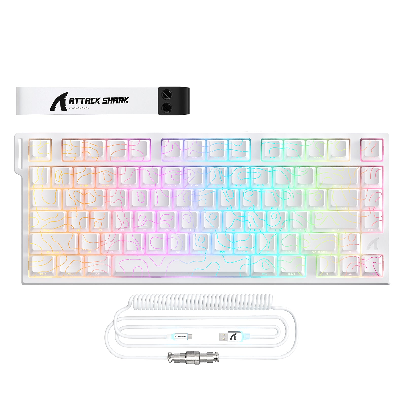 Teclado para juegos con cable ATTACK SHARK R82 HE 75% con cable LED C01ULTRA