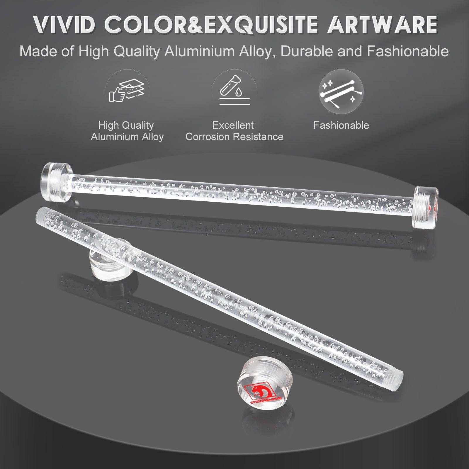 Vivid acrylic cable winder designed for coiled USB-C keyboard cables