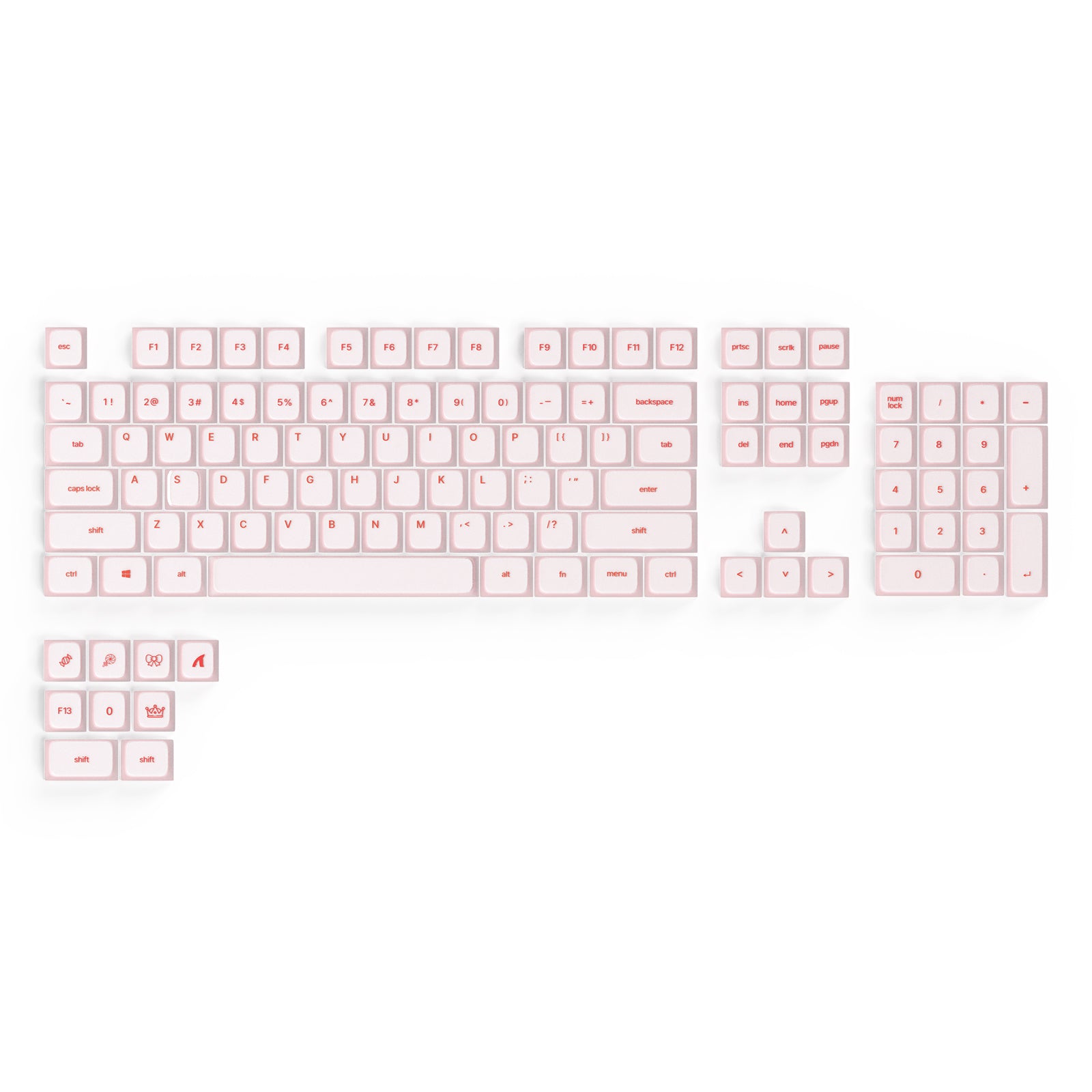 ATTACK SHARK SK01, juego de 113 teclas con teclas de silicona, perfil Cherry, ANSI, rosa