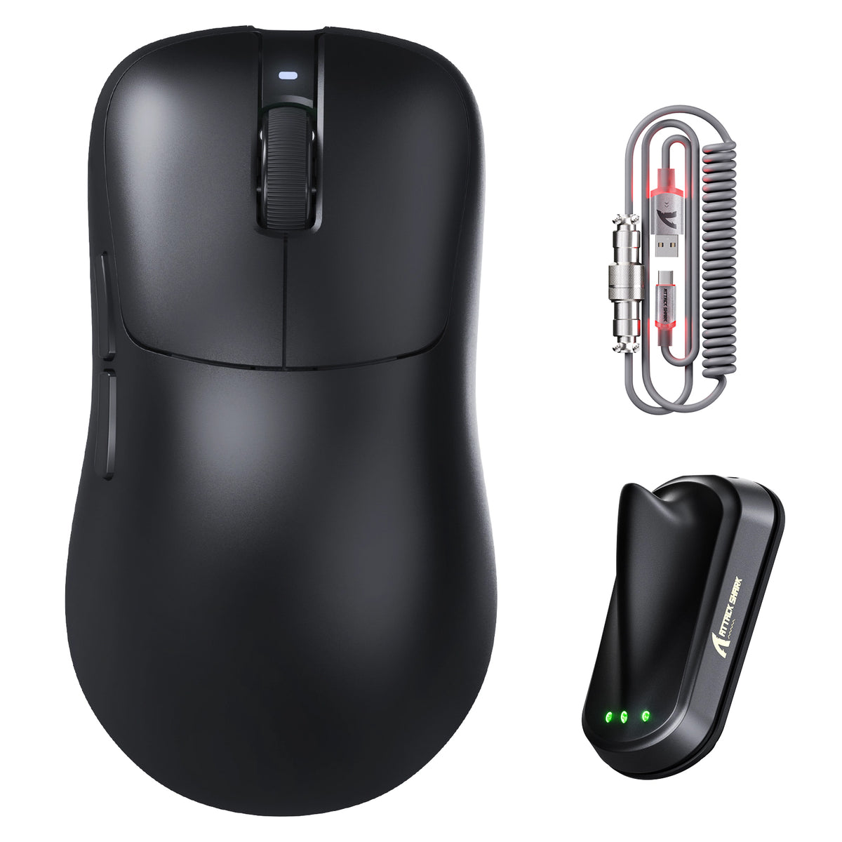 ATTACK SHARK V2 AIR PAW3955MAX Ratón inalámbrico ergonómico para gaming