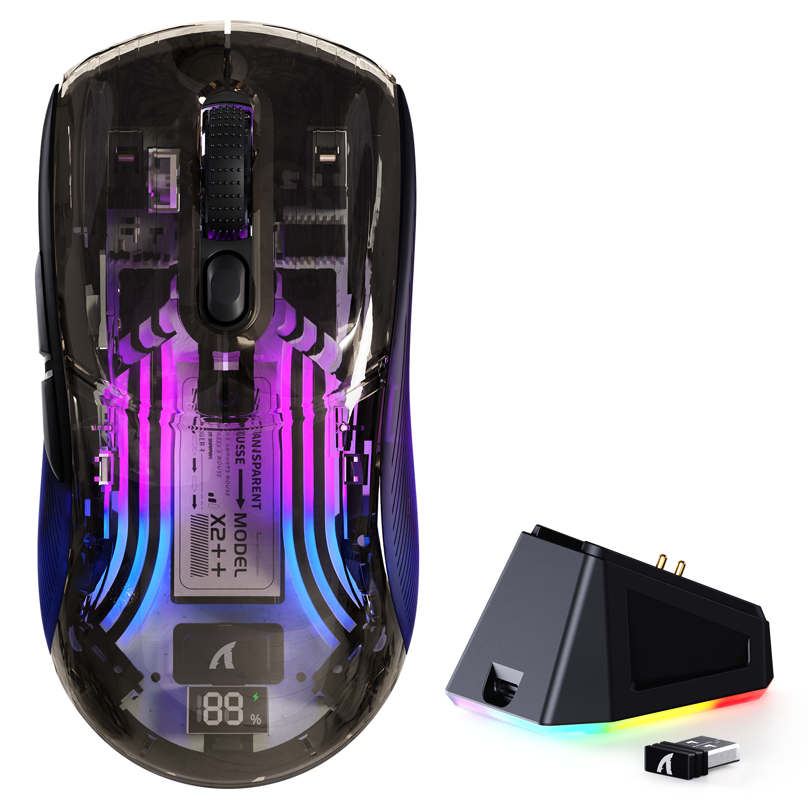 Ratón para juegos inalámbrico ATTACK SHARK X2PRO con base de carga