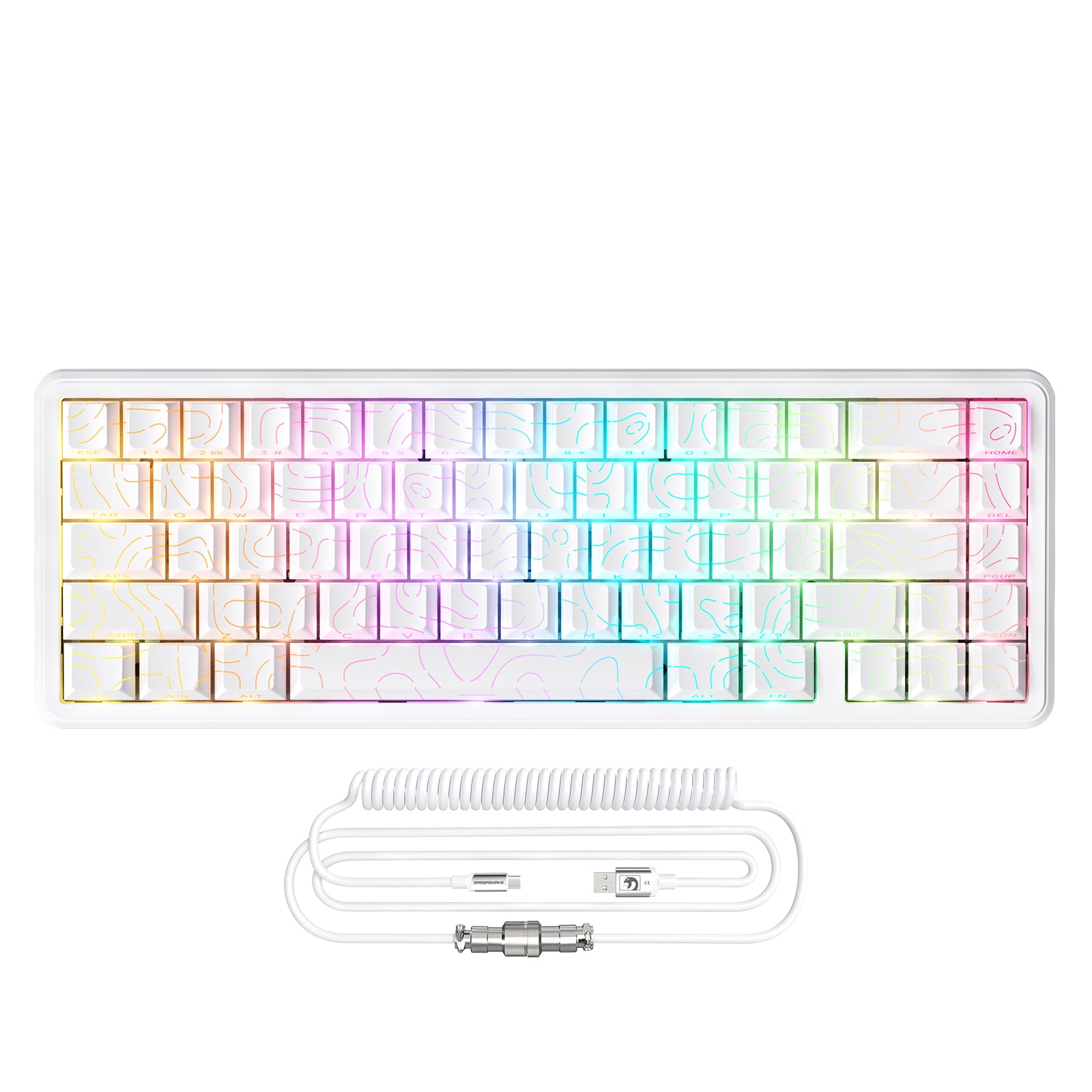Teclado ATTACK SHARK X65 HE Rapid Trigger con interruptor magnético y cable en espiral 8Khz