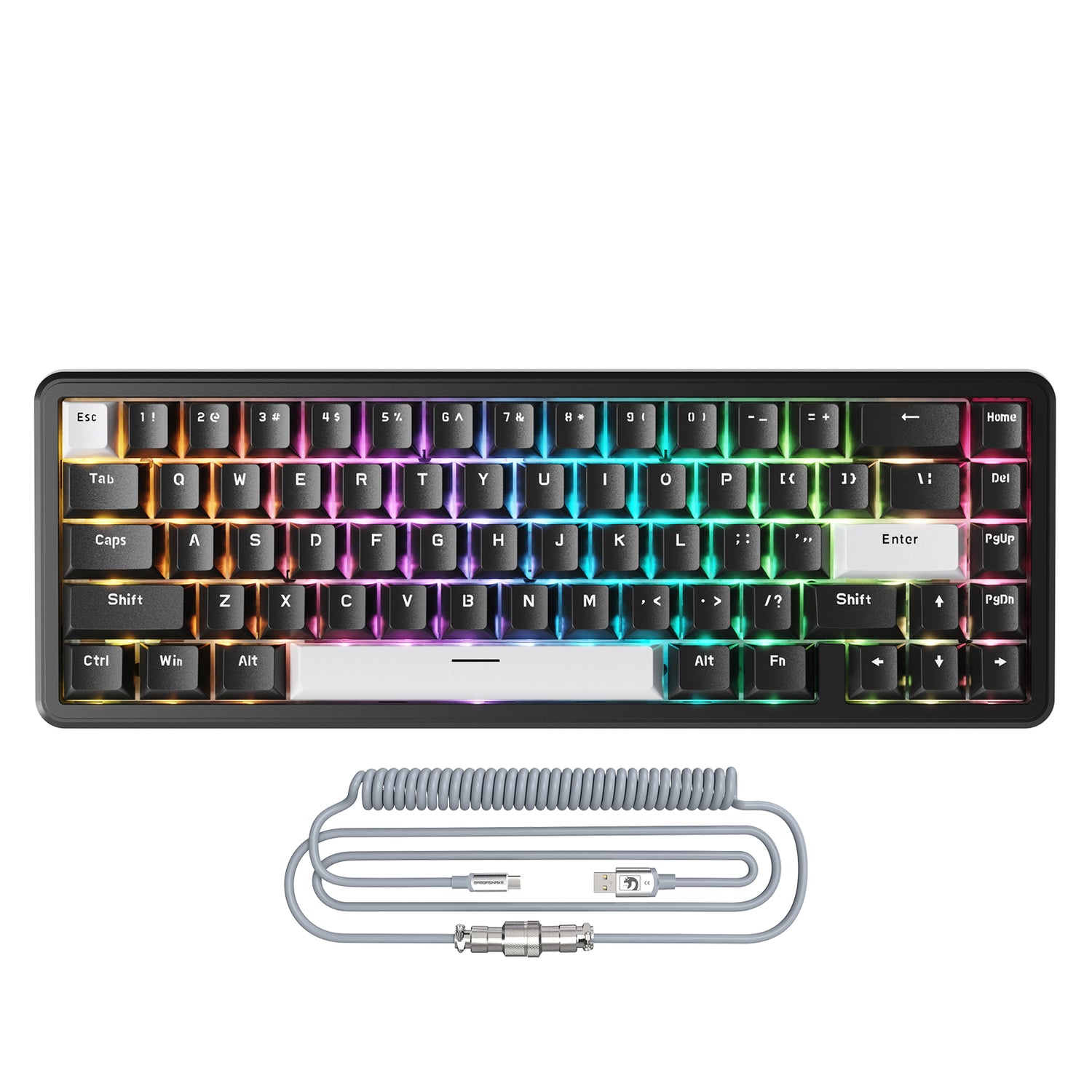 Teclado ATTACK SHARK X65 HE Rapid Trigger con interruptor magnético y cable en espiral 8Khz
