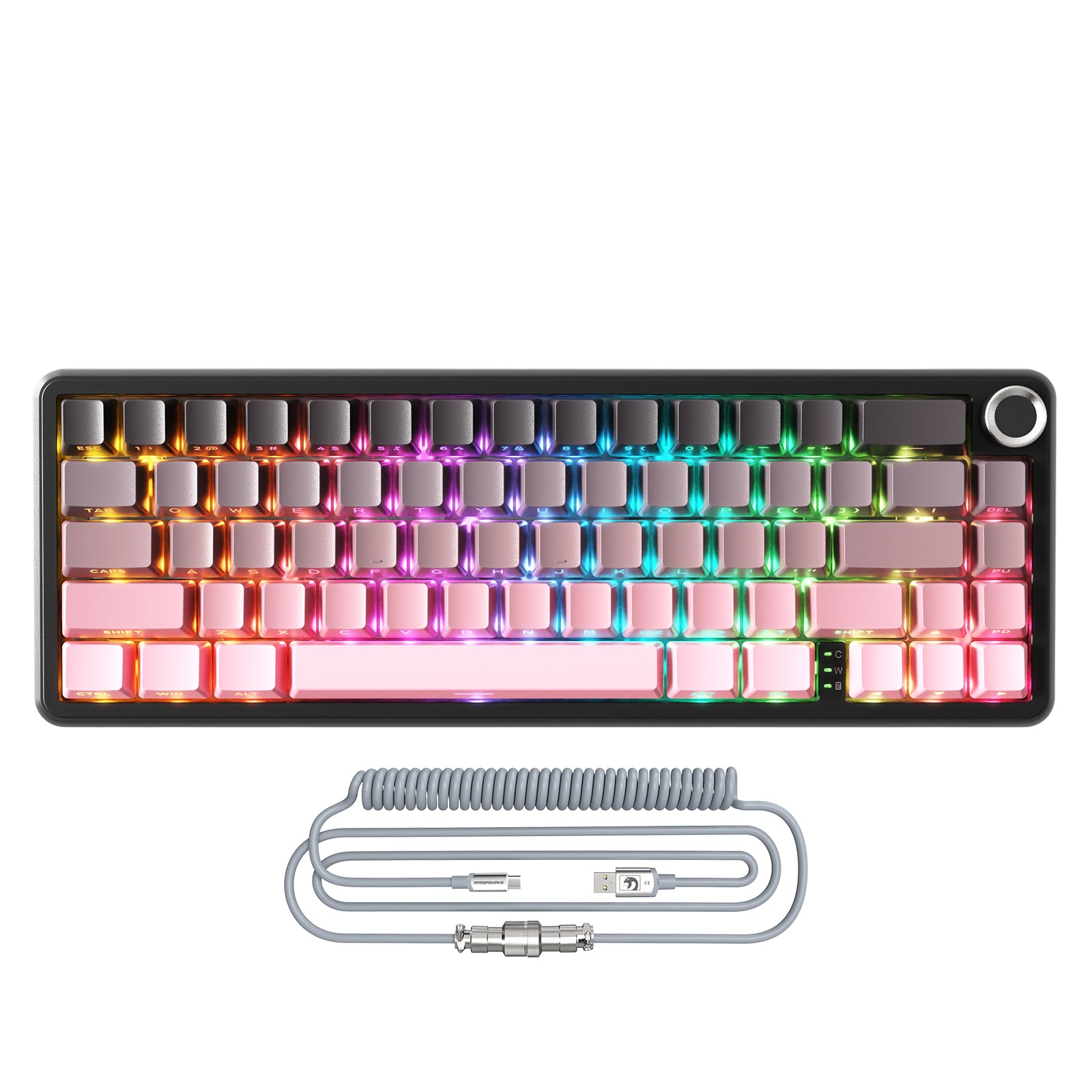 Teclado mecánico inalámbrico ATTACK SHARK X66 con cable en espiral 8K