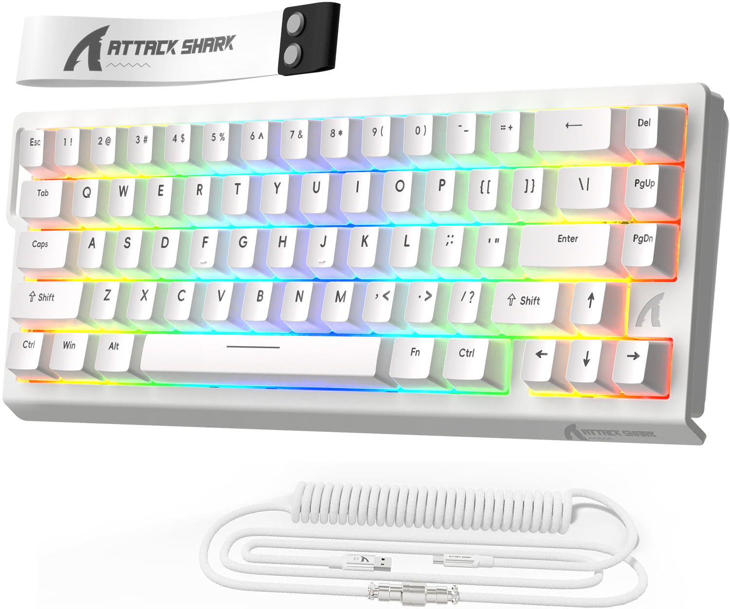 Teclado ATTACK SHARK X68 HE Rapid Trigger con interruptor magnético y cable en espiral C01PRO