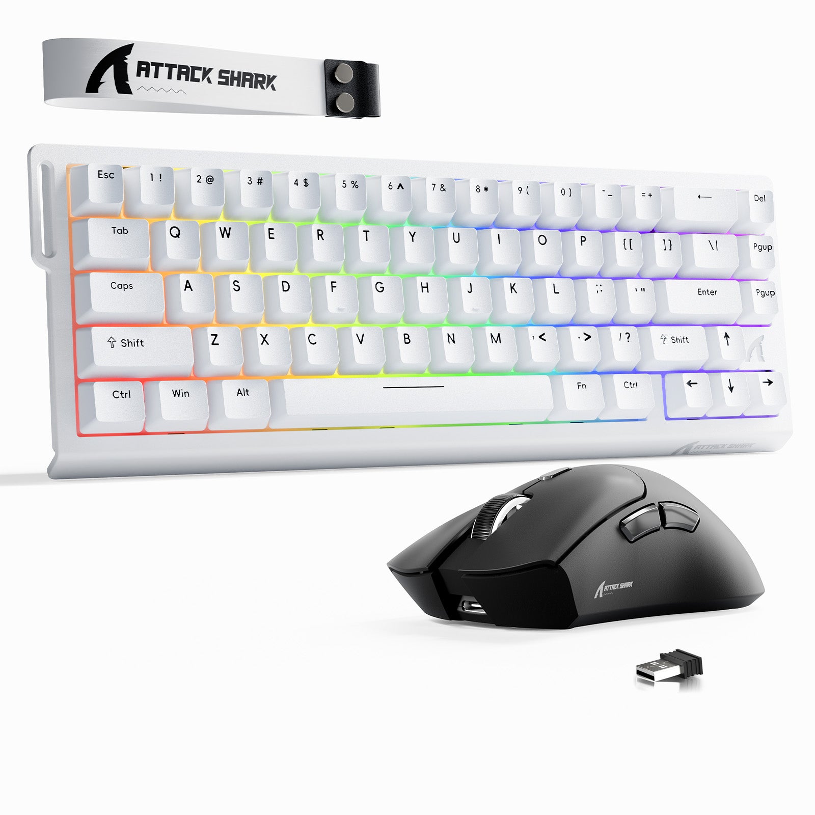 Paquete ATTACK SHARK X68HE Rapid Trigger Keyboard + ratón inalámbrico para juegos R1