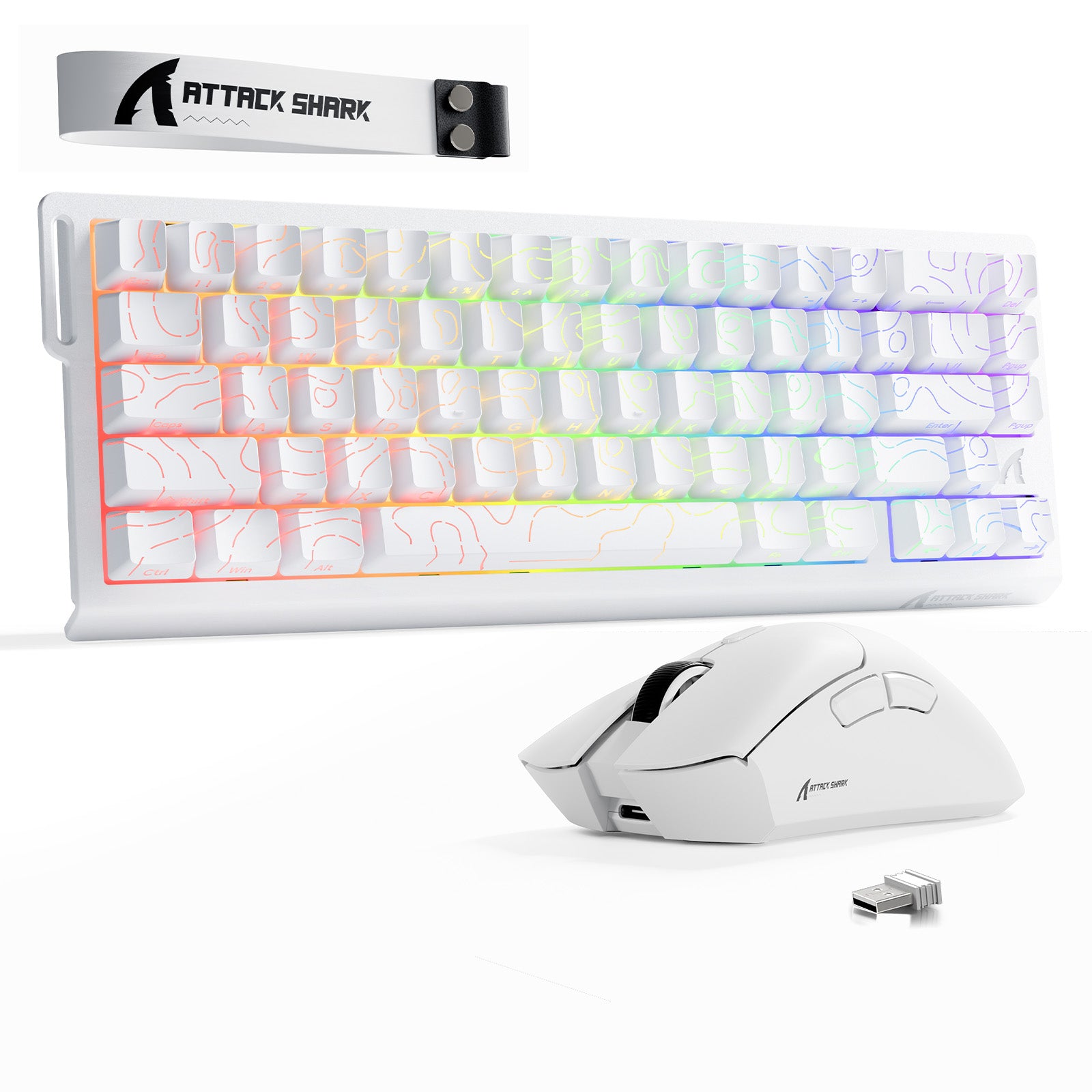 Paquete ATTACK SHARK X68HE Rapid Trigger Keyboard + ratón inalámbrico para juegos R1
