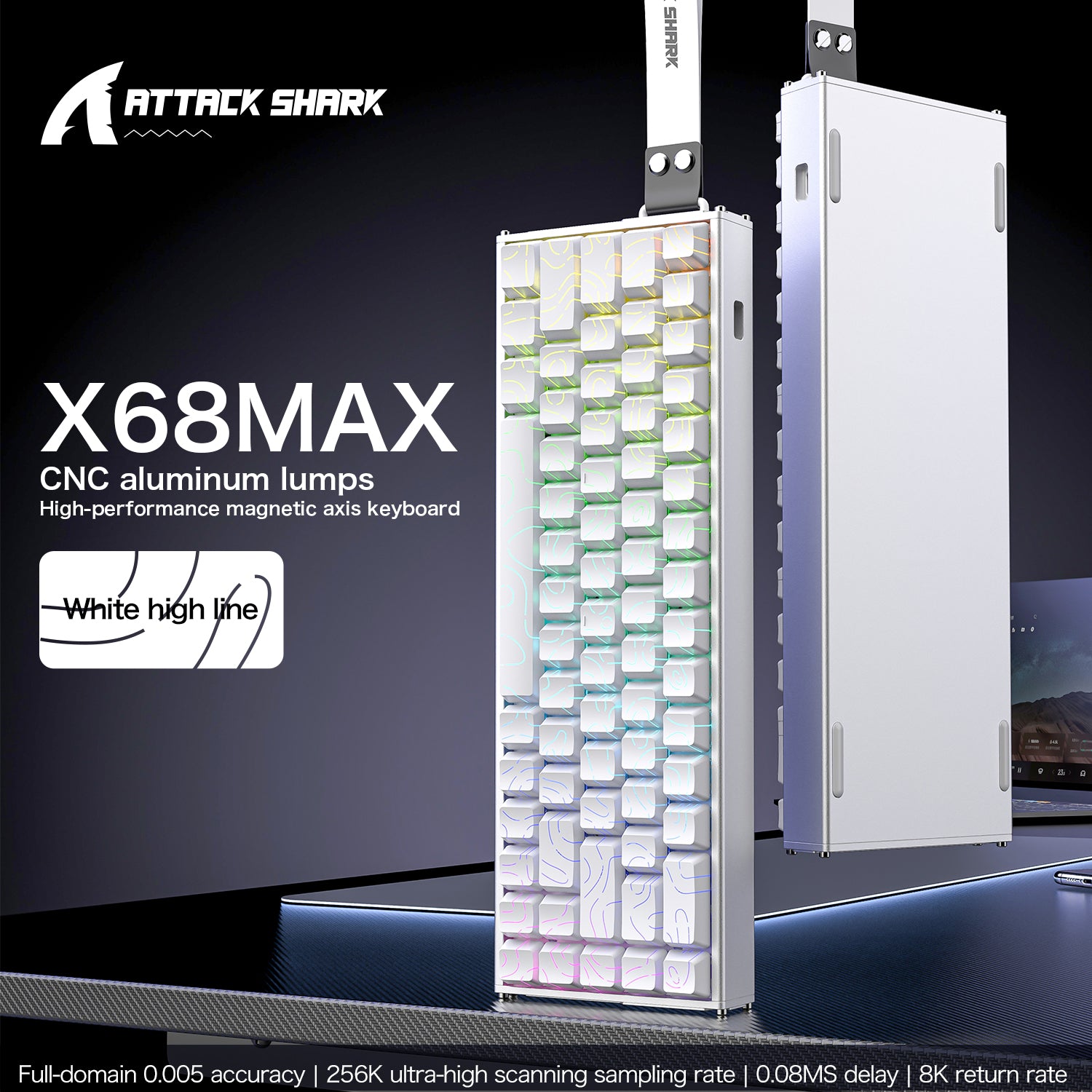 ATTACK SHARK X68MAX HE Rapid Trigger Aluminum Keyboard Magnetic Switch