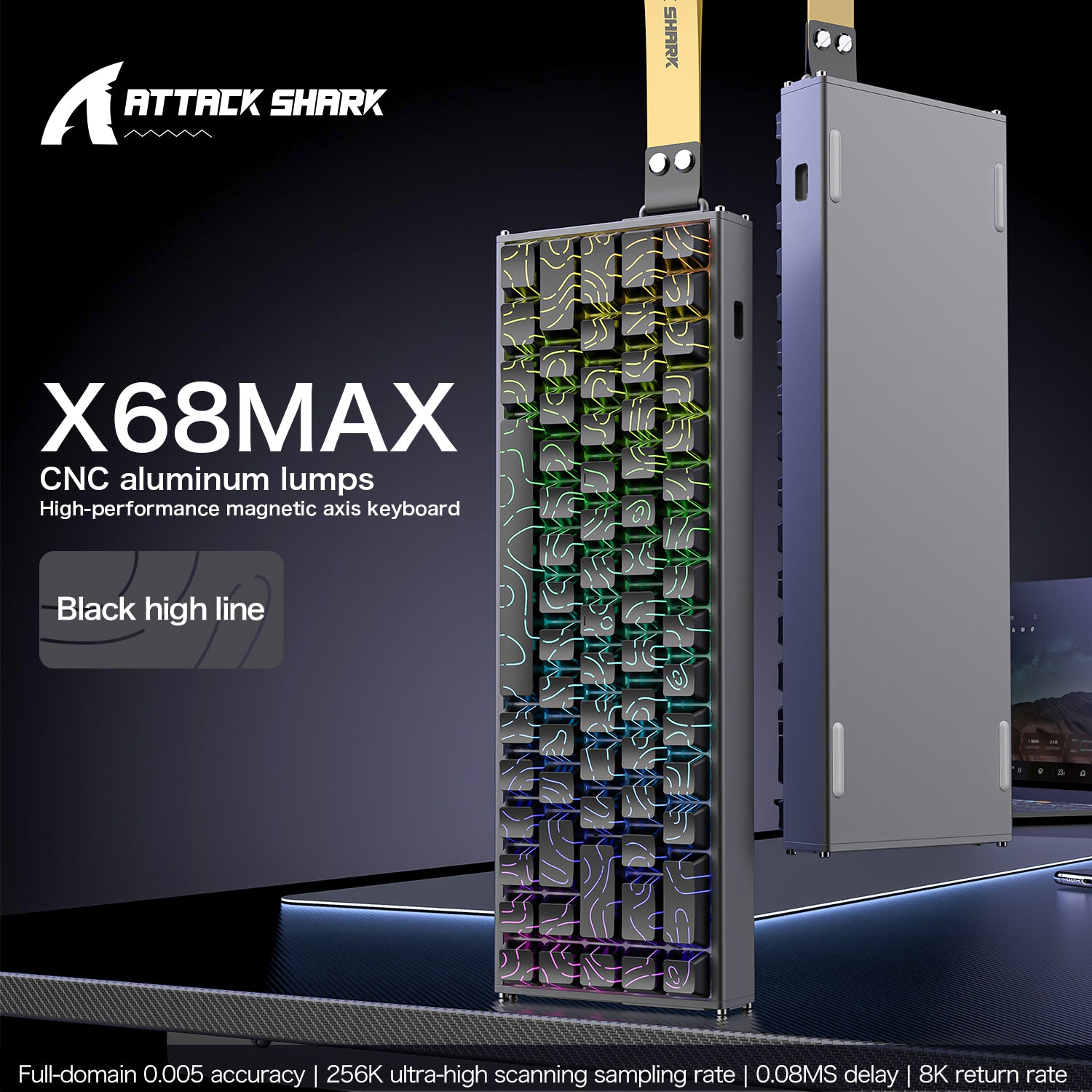 ATTACK SHARK X68MAX HE Rapid Trigger Aluminum Keyboard Magnetic Switch