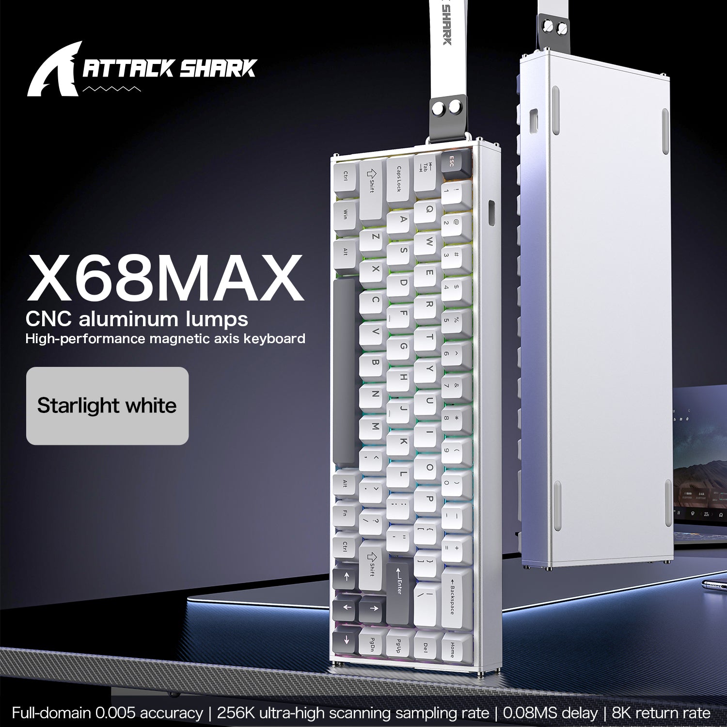 ATTACK SHARK X68MAX HE Rapid Trigger Aluminum Keyboard Magnetic Switch