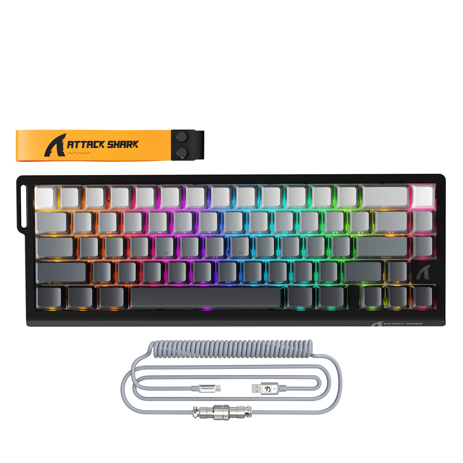 Teclado inalámbrico ATTACK SHARK X68PRO HE Rapid Trigger con cable en espiral