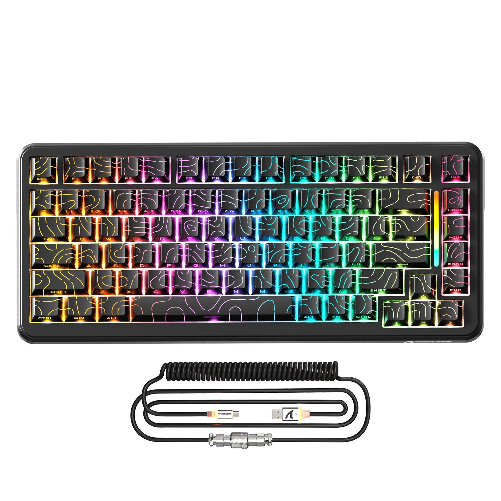 Teclado magnético ATTACK SHARK X82PRO HE con cable en espiral RGB C01Ultra