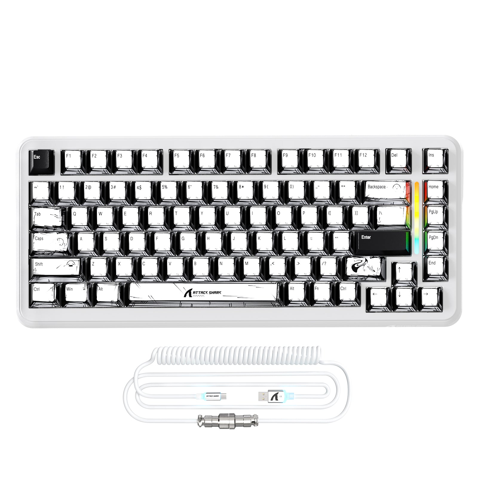 Teclado magnético ATTACK SHARK X82PRO HE con cable en espiral RGB C01Ultra