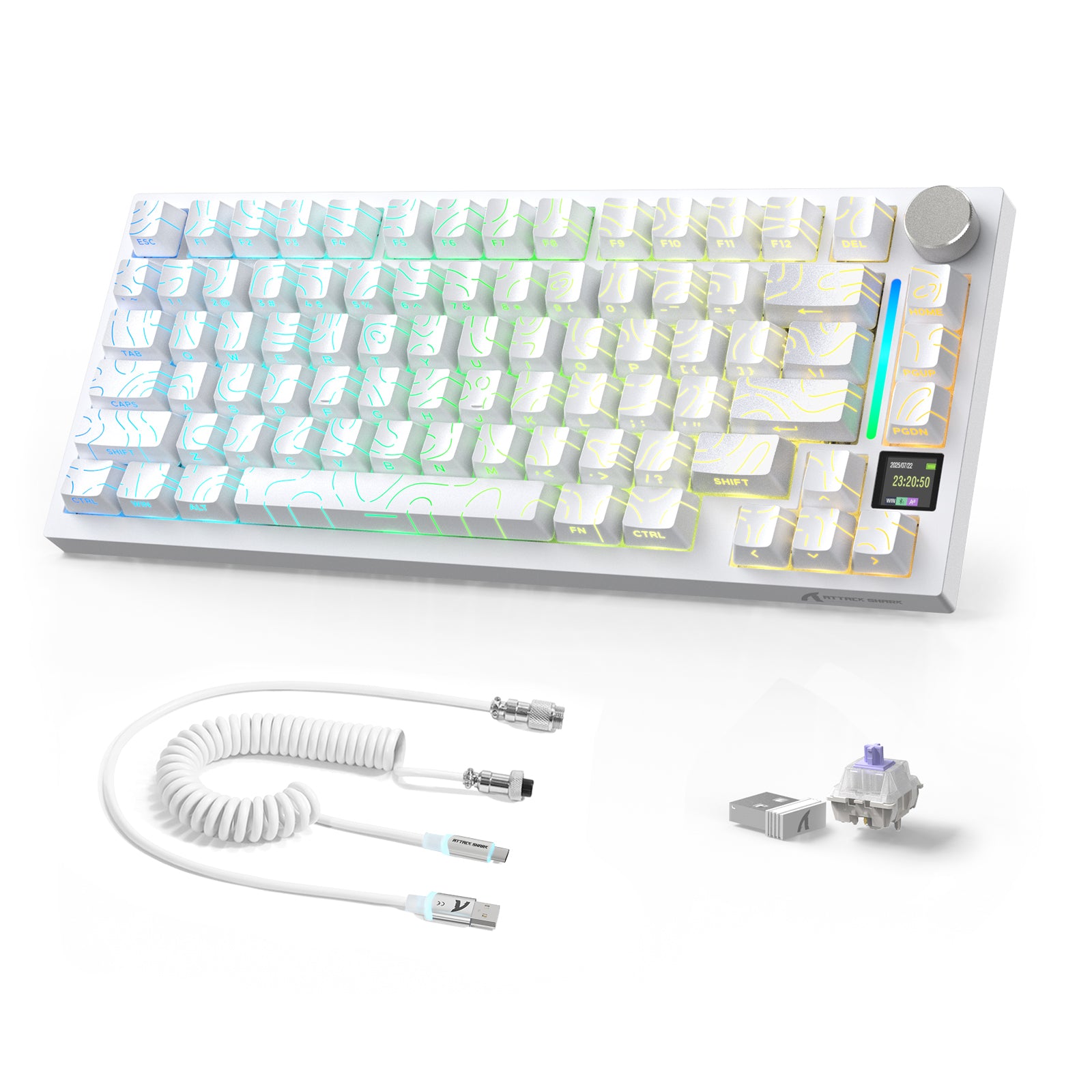Teclado mecánico ATTACK SHARK X820ULTRA con cable en espiral C01ULTRA