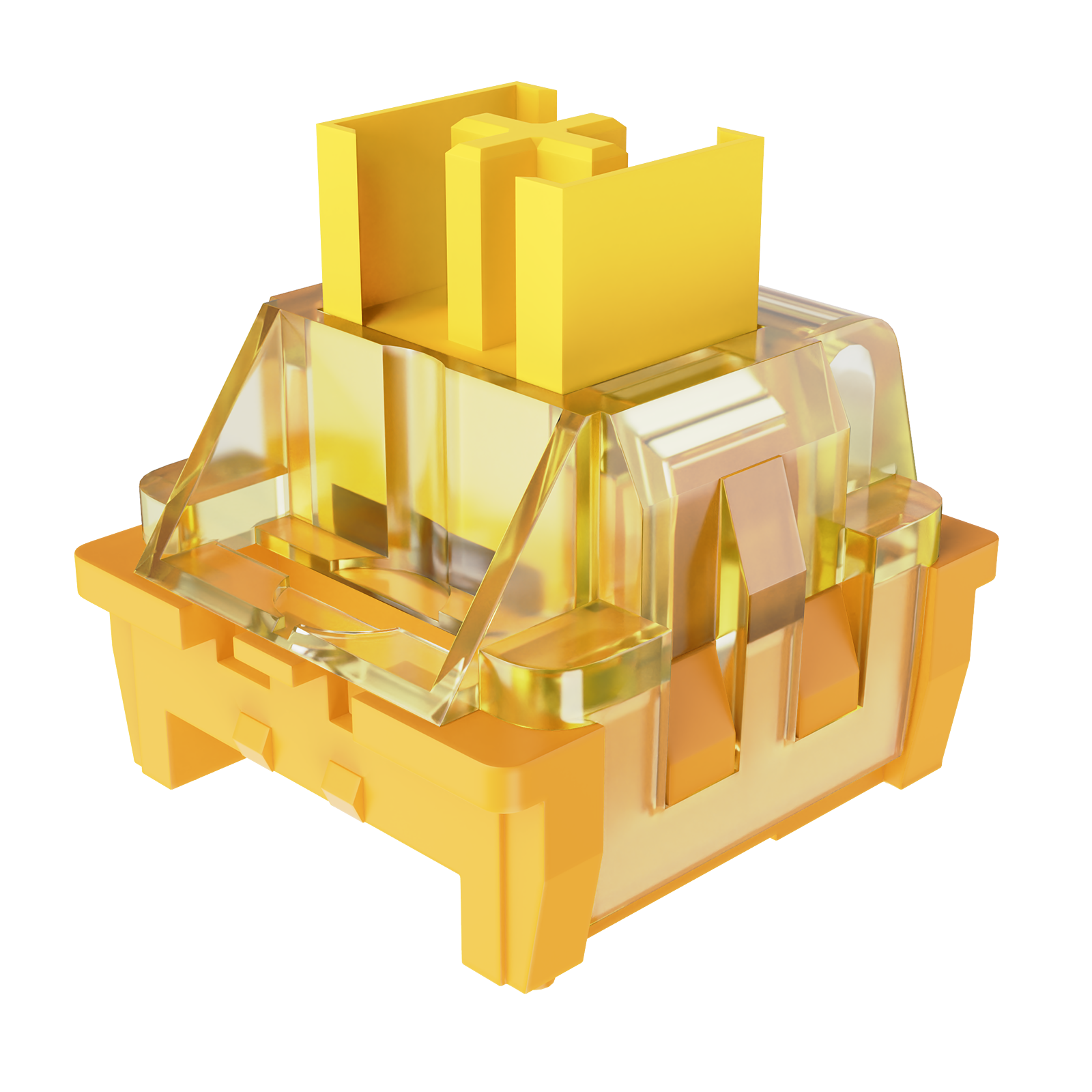 Vibrant Yellow V3 mechanical keyboard switch with transparent housing